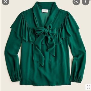 J. Crew Tie-neck silk chiffon top